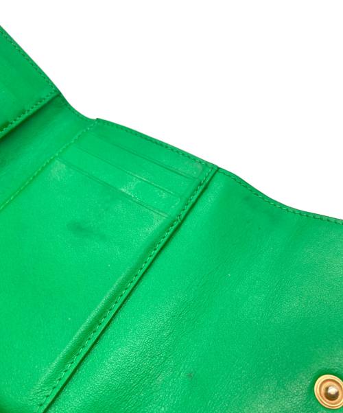 BOTTEGA VENETA（ボッテガベネタ）BOTTEGA VENETA (ボッテガベネタ) マキシイントレチャート 三つ折り財布 グリーンの古着・服飾アイテム