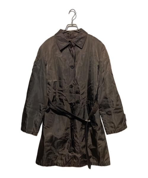 PRADA（プラダ）PRADA (プラダ) オールド ベルテッドナイロンコート ブラウン サイズ:Sの古着・服飾アイテム