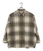 UNUSEDアンユーズド）の古着「OVER SIZE CHECK SHIRT」｜ベージュ