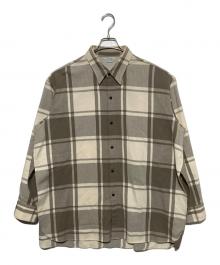 UNUSED（アンユーズド）の古着「OVER SIZE CHECK SHIRT」｜ベージュ
