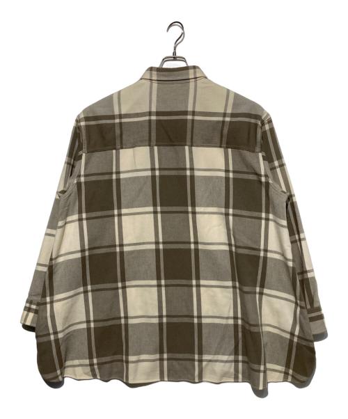 UNUSED（アンユーズド）UNUSED (アンユーズド) OVER SIZE CHECK SHIRT ベージュ サイズ:3の古着・服飾アイテム
