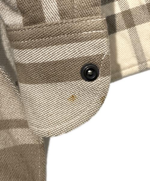 UNUSED（アンユーズド）UNUSED (アンユーズド) OVER SIZE CHECK SHIRT ベージュ サイズ:3の古着・服飾アイテム