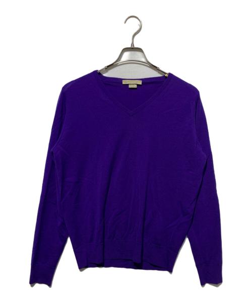 JOHN SMEDLEY（ジョンスメドレー）JOHN SMEDLEY (ジョンスメドレー) Vネックニット パープル サイズ:Mの古着・服飾アイテム