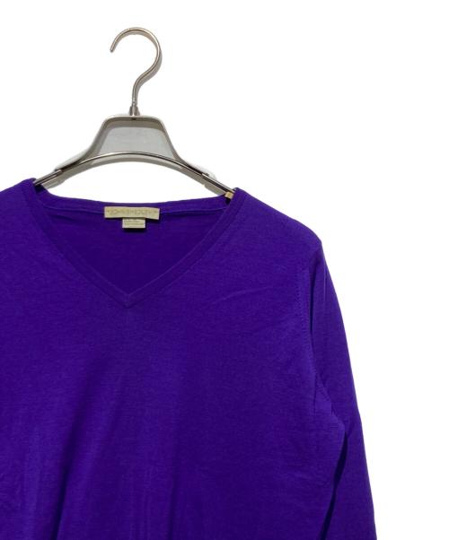 JOHN SMEDLEY（ジョンスメドレー）JOHN SMEDLEY (ジョンスメドレー) Vネックニット パープル サイズ:Mの古着・服飾アイテム