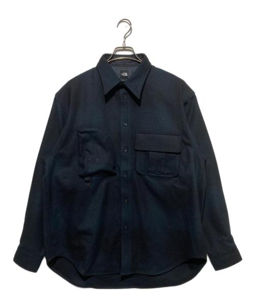 THE NORTH FACE（ザ ノース フェイス）THE NORTH FACE (ザ ノース フェイス) ロングスリーブウールフィールドユーティリティシャツ ネイビー サイズ:Lの古着・服飾アイテム
