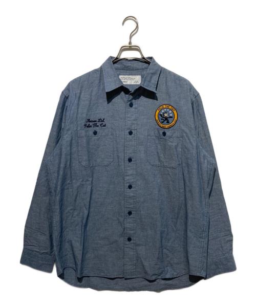 AVIREX（アヴィレックス）AVIREX (アヴィレックス) 長袖 シャンブレーシャツ インディゴ サイズ:XLの古着・服飾アイテム