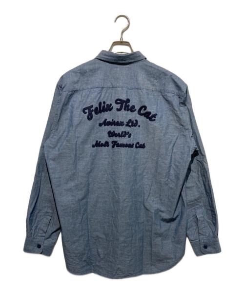 AVIREX（アヴィレックス）AVIREX (アヴィレックス) 長袖 シャンブレーシャツ インディゴ サイズ:XLの古着・服飾アイテム