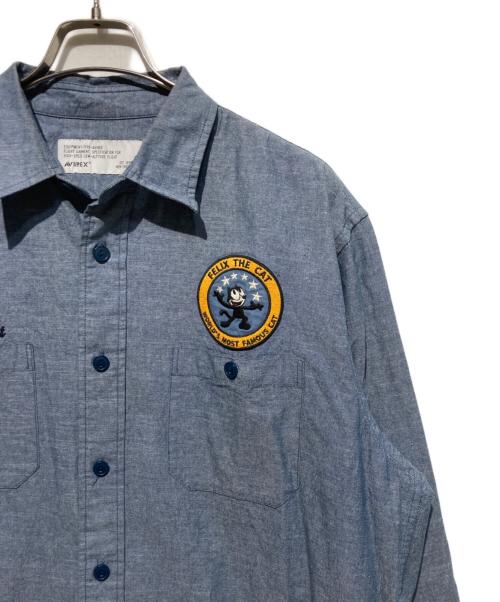 AVIREX（アヴィレックス）AVIREX (アヴィレックス) 長袖 シャンブレーシャツ インディゴ サイズ:XLの古着・服飾アイテム