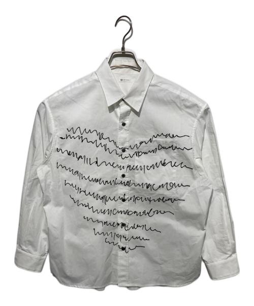 HERALBONY（ヘラルボニー）HERALBONY (ヘラルボニー) レギュラーカラーシャツ「heart-mm2024」 ホワイト サイズ:Mの古着・服飾アイテム