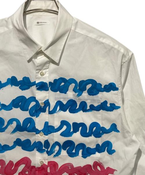 HERALBONY（ヘラルボニー）HERALBONY (ヘラルボニー) レギュラーカラーシャツ「blue brush-mm2025」 ホワイト サイズ:Ｍの古着・服飾アイテム