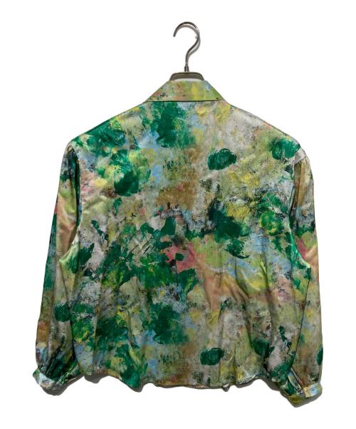 HERALBONY（ヘラルボニー）HERALBONY (ヘラルボニー) ボウタイブラウス「旅行」 グリーン サイズ:Fの古着・服飾アイテム