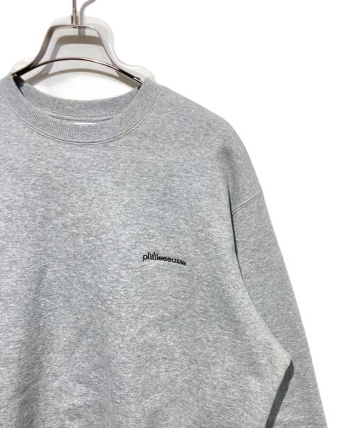 plllllleeeasse（プリーズ）plllllleeeasse (プリーズ) Crewneck Sweatshirt グレー サイズ:Lの古着・服飾アイテム