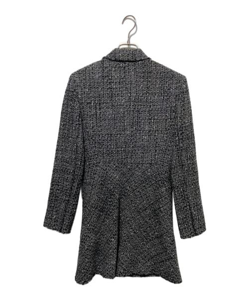 theory（セオリー）theory (セオリー) ツイードダブルチェスターコート ブラックの古着・服飾アイテム