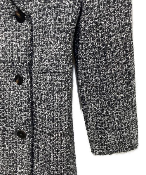 theory（セオリー）theory (セオリー) ツイードダブルチェスターコート ブラックの古着・服飾アイテム