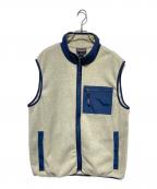 Patagoniaパタゴニア）の古着「シンチラフリースベスト」｜アイボリー×ネイビー