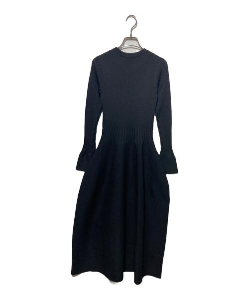 HARUNOBUMURATA（ハルノブ ムラタ）HARUNOBUMURATA (ハルノブ ムラタ) PLST (プラステ) フレアニットワンピース ブラック サイズ:Sの古着・服飾アイテム