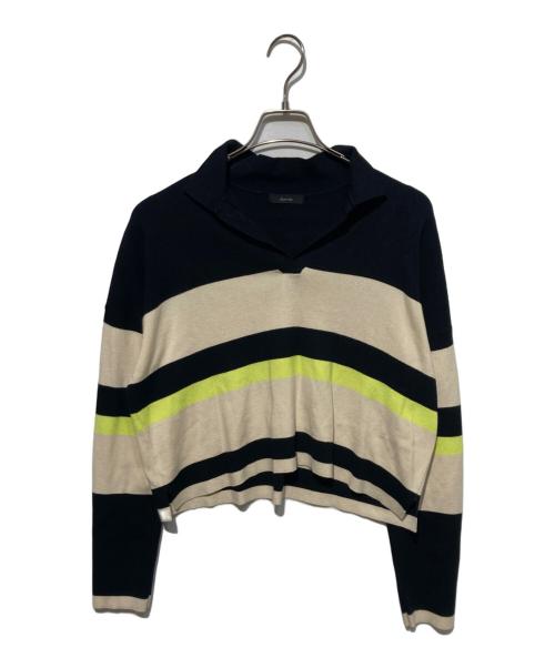 allureville（アルアバイル）allureville (アルアバイル) ラガーシャツプルオーバー ブラック サイズ:2の古着・服飾アイテム