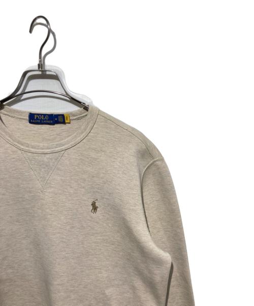 POLO RALPH LAUREN（ポロ・ラルフローレン）POLO RALPH LAUREN (ポロ・ラルフローレン) ロゴ刺繍クルーネックスウェット ベージュ サイズ:Mの古着・服飾アイテム