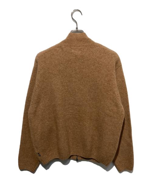 stussy（ステューシー）stussy (ステューシー) Full Zip Brushed Merino Sweater ブラウン サイズ:Mの古着・服飾アイテム