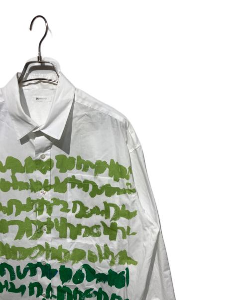 HERALBONY（ヘラルボニー）HERALBONY (ヘラルボニー) レギュラーカラーシャツ「green brush-mm2025」 ホワイト サイズ:Lの古着・服飾アイテム