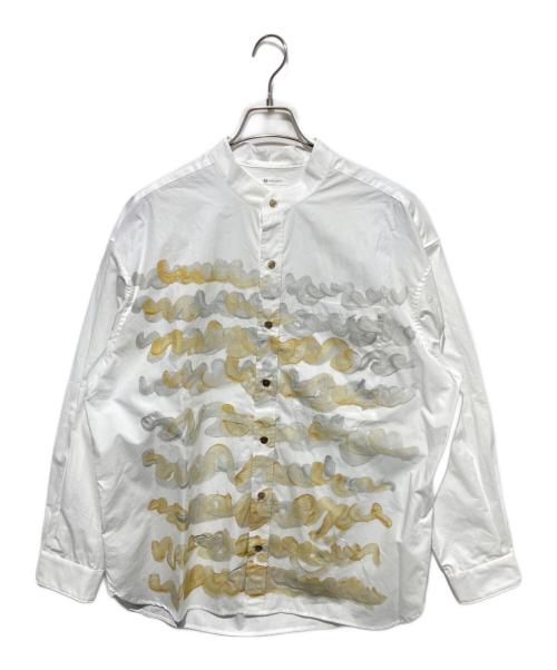 HERALBONY（ヘラルボニー）HERALBONY (ヘラルボニー) バンドカラーシャツ「kin-mm2024」 ホワイト サイズ:Lの古着・服飾アイテム