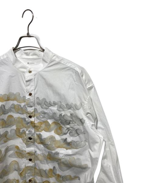 HERALBONY（ヘラルボニー）HERALBONY (ヘラルボニー) バンドカラーシャツ「kin-mm2024」 ホワイト サイズ:Lの古着・服飾アイテム