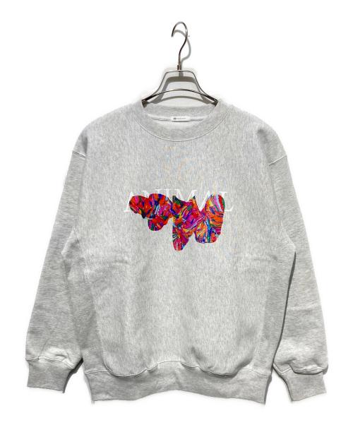 HERALBONY（ヘラルボニー）HERALBONY (ヘラルボニー) Heavy Weight スウェットクルー「動物」 グレー サイズ:Lの古着・服飾アイテム