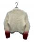 Mame Kurogouchi (マメクロゴウチ) Fur Knitted Cardigan ホワイト×レッド サイズ:1：60000円