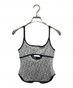 Mame Kurogouchiマメクロゴウチ）の古着「Floral Jacquard Fraise Stitch Camisole Top」｜ホワイト×ブラック
