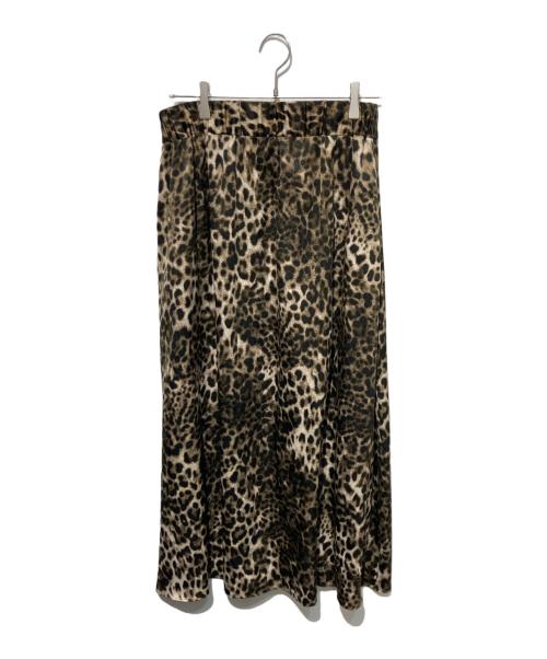 journal standard luxe（ジャーナルスタンダード ラックス）JOURNAL STANDARD LUXE (ジャーナルスタンダード ラックス) マットサテンレオパ マキシスカート ブラウン サイズ:Freeの古着・服飾アイテム