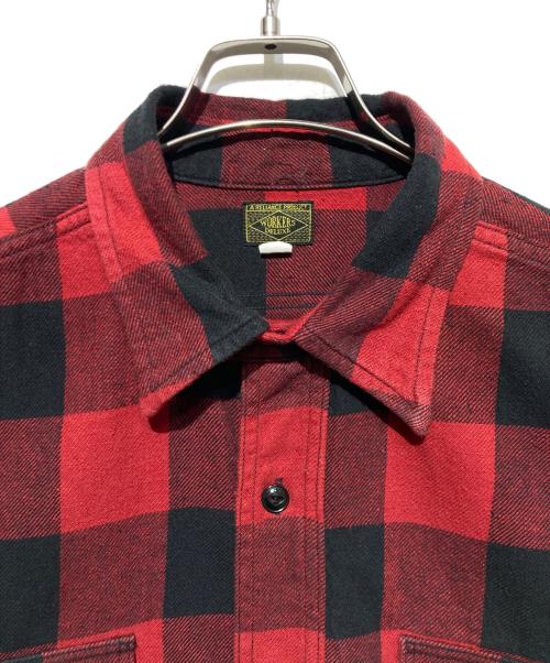 WORKERS（ワーカーズ）WORKERS (ワーカーズ) Deluxe Shirt チェックシャツ レッド サイズ:16の古着・服飾アイテム