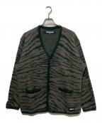 NEIGHBORHOODネイバーフッド）の古着「TIGER PATTERN MOHAIR CARDIGAN」｜グレー×グリーン