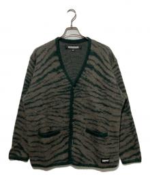 NEIGHBORHOOD（ネイバーフッド）の古着「TIGER PATTERN MOHAIR CARDIGAN」｜グレー×グリーン