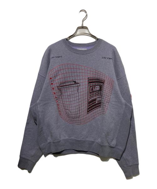 C.E（シーイー）C.E (シーイー) WASTE GRID CREW NECK プリントスウェット グレー サイズ:XLの古着・服飾アイテム