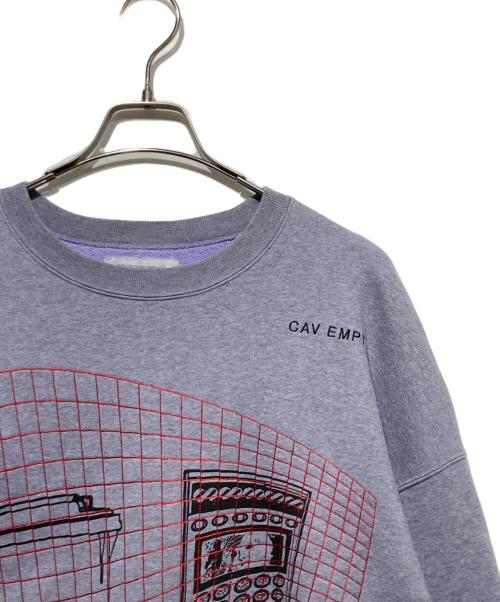 C.E（シーイー）C.E (シーイー) WASTE GRID CREW NECK プリントスウェット グレー サイズ:XLの古着・服飾アイテム