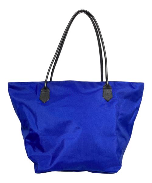 Herve Chapelier（エルベシャプリエ）Herve Chapelier (エルベシャプリエ) レザーハンドル舟型トートバッグ ブルーの古着・服飾アイテム