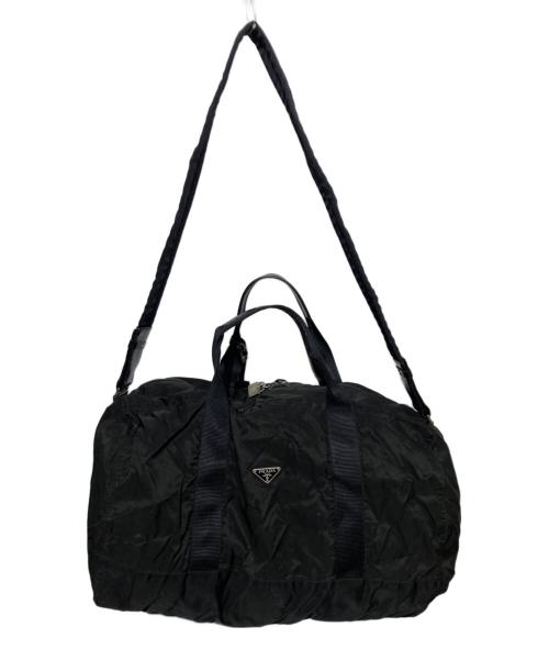 PRADA（プラダ）PRADA (プラダ) 2WAYナイロンボストンバッグ ブラックの古着・服飾アイテム