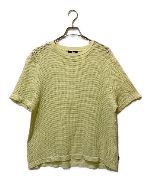 stussy（ステューシー）stussy (ステューシー) Cotton Mesh S/S Crew Tシャツ イエロー サイズ:Mの古着・服飾アイテム