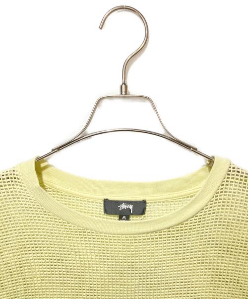 stussy（ステューシー）stussy (ステューシー) Cotton Mesh S/S Crew Tシャツ イエロー サイズ:Mの古着・服飾アイテム