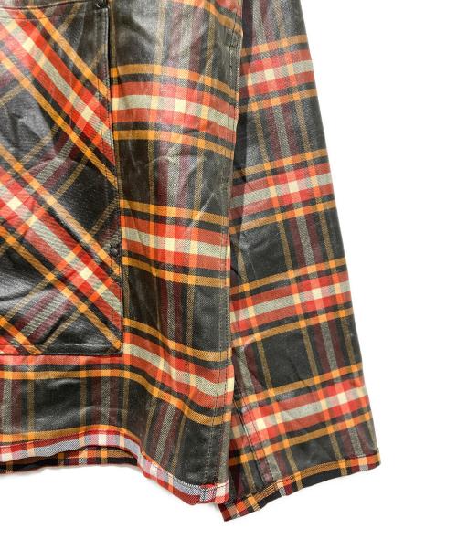 BOTTEGA VENETA（ボッテガベネタ）BOTTEGA VENETA (ボッテガベネタ) コーティング加工 フーデットチェックジャケット オレンジ サイズ:50の古着・服飾アイテム