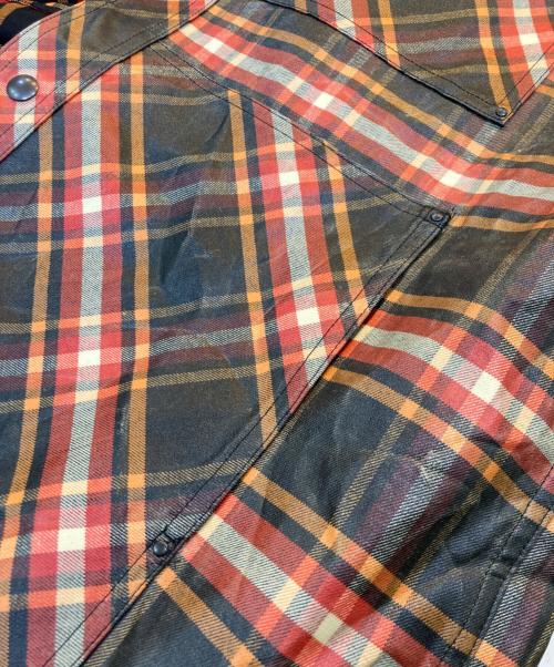 BOTTEGA VENETA（ボッテガベネタ）BOTTEGA VENETA (ボッテガベネタ) コーティング加工 フーデットチェックジャケット オレンジ サイズ:50の古着・服飾アイテム