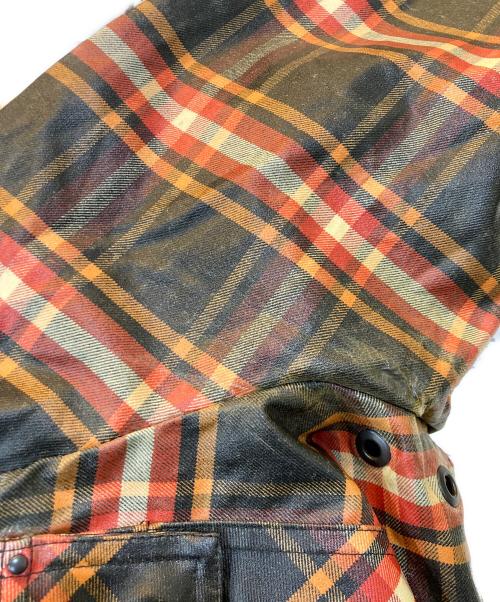 BOTTEGA VENETA（ボッテガベネタ）BOTTEGA VENETA (ボッテガベネタ) コーティング加工 フーデットチェックジャケット オレンジ サイズ:50の古着・服飾アイテム