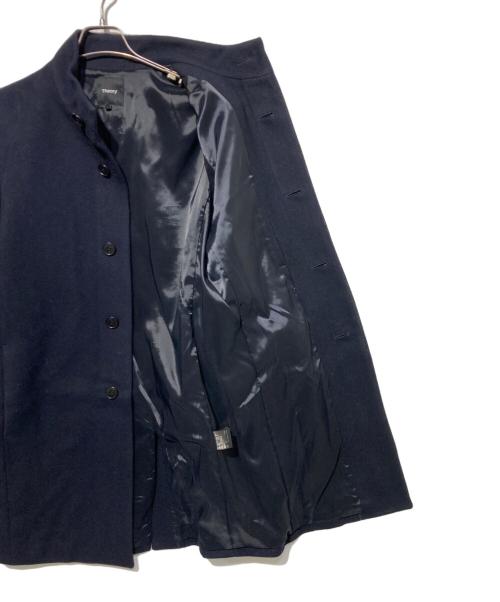 theory（セオリー）theory (セオリー) スタンドカラーメルトンロングコート ネイビー サイズ:Mの古着・服飾アイテム