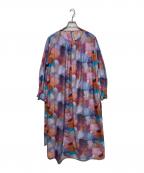 HERALBONYヘラルボニー）の古着「クルーネックワンピース「I like music. I like dancing.」」｜パープル