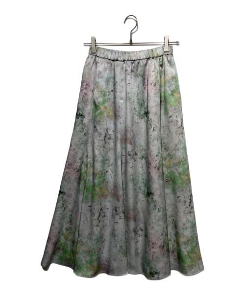 HERALBONY（ヘラルボニー）HERALBONY (ヘラルボニー) サテンスカート「サクラ」 グレー×グリーン サイズ:Sの古着・服飾アイテム