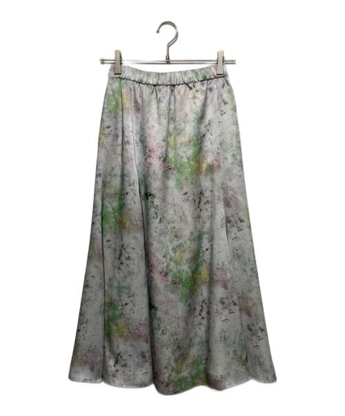 HERALBONY（ヘラルボニー）HERALBONY (ヘラルボニー) サテンスカート「サクラ」 グレー×グリーン サイズ:Sの古着・服飾アイテム
