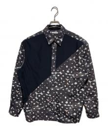HERALBONY（ヘラルボニー）の古着「デザインシャツ（ショルダー切替）ブラックB「（無題）（丸）」」｜グレー×ブラック
