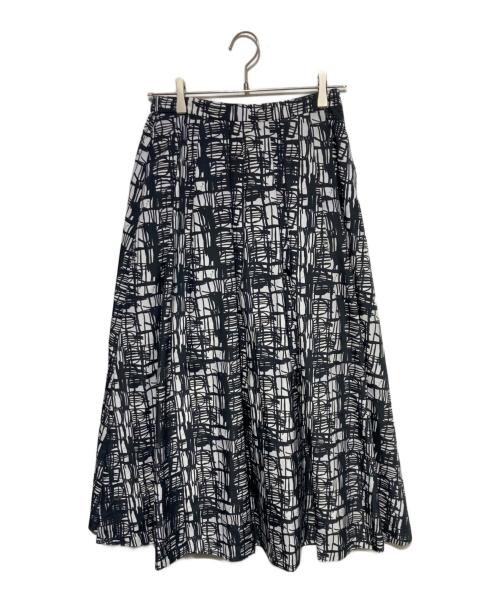 HERALBONY（ヘラルボニー）HERALBONY (ヘラルボニー) フレアスカート「小川真広」 ホワイト×ブラック サイズ:Mの古着・服飾アイテム