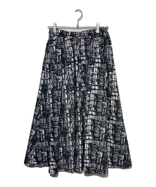 HERALBONY（ヘラルボニー）HERALBONY (ヘラルボニー) フレアスカート「小川真広」 ホワイト×ブラック サイズ:Mの古着・服飾アイテム