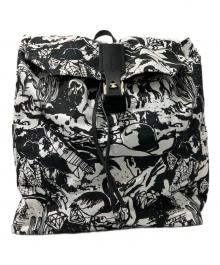 GOLDEN GOOSE（ゴールデングース）の古着「コットンキャンバス×レザーリュック」｜ホワイト×ブラック